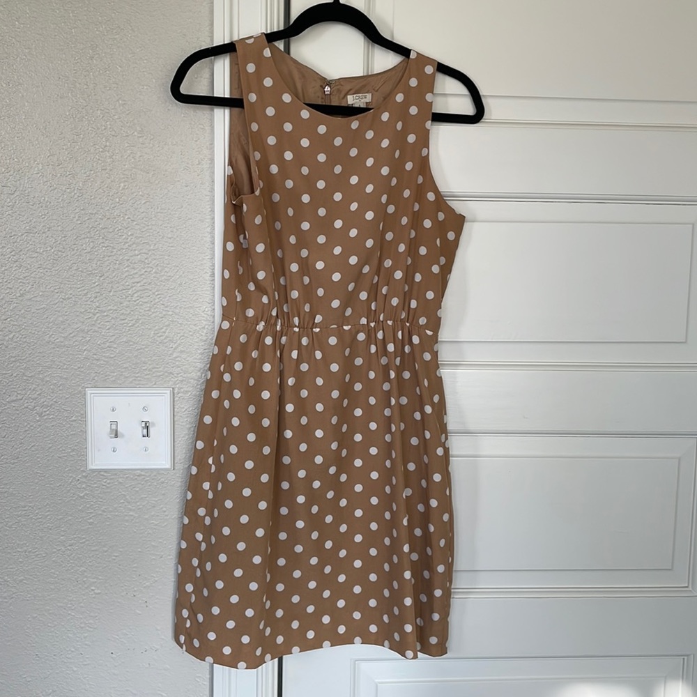 J Crew elastic waist polka dot dress